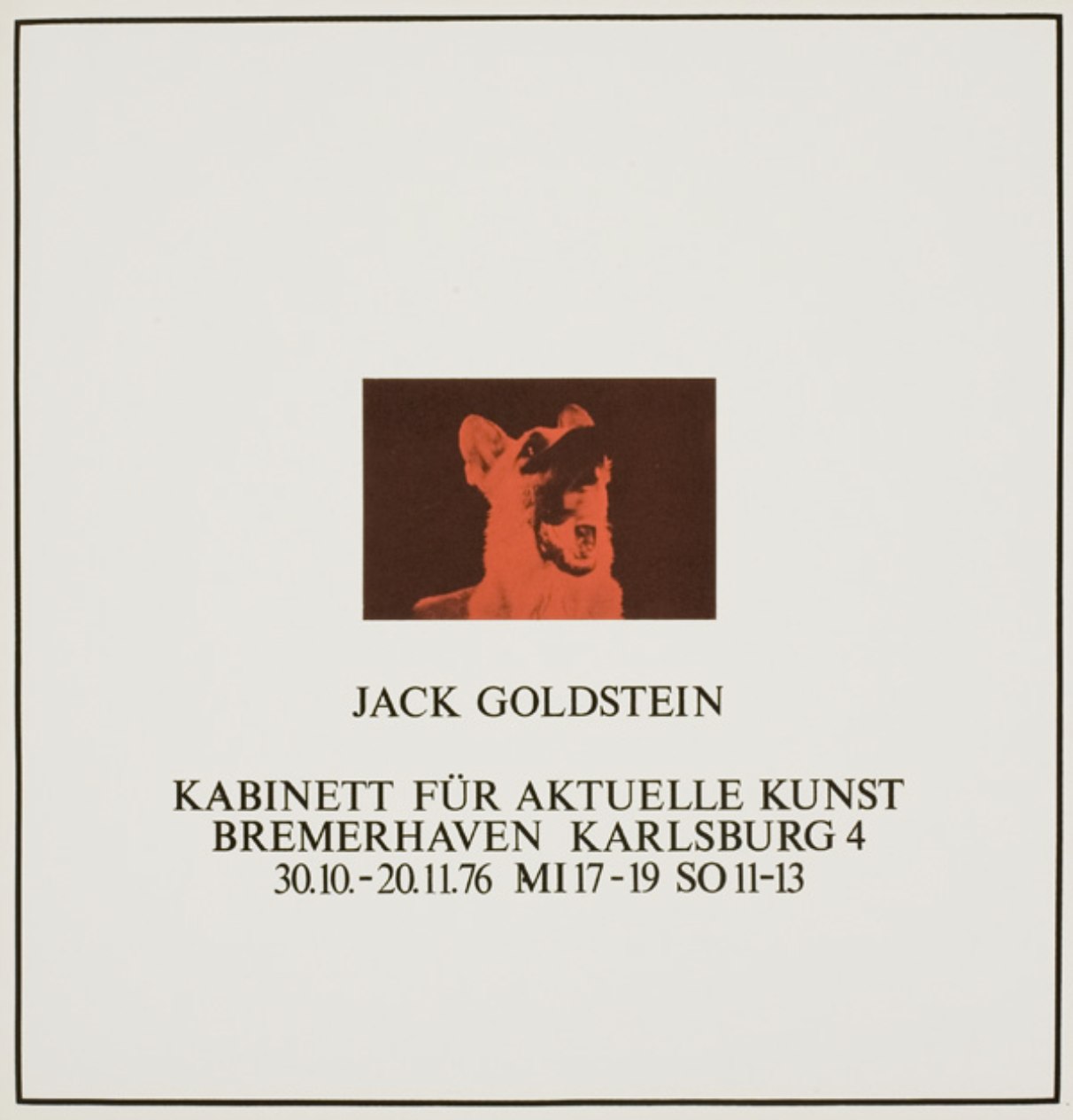 Jack Goldstein - Jack Goldstein : Kabinett fr Aktuelle Kunst, 1976
