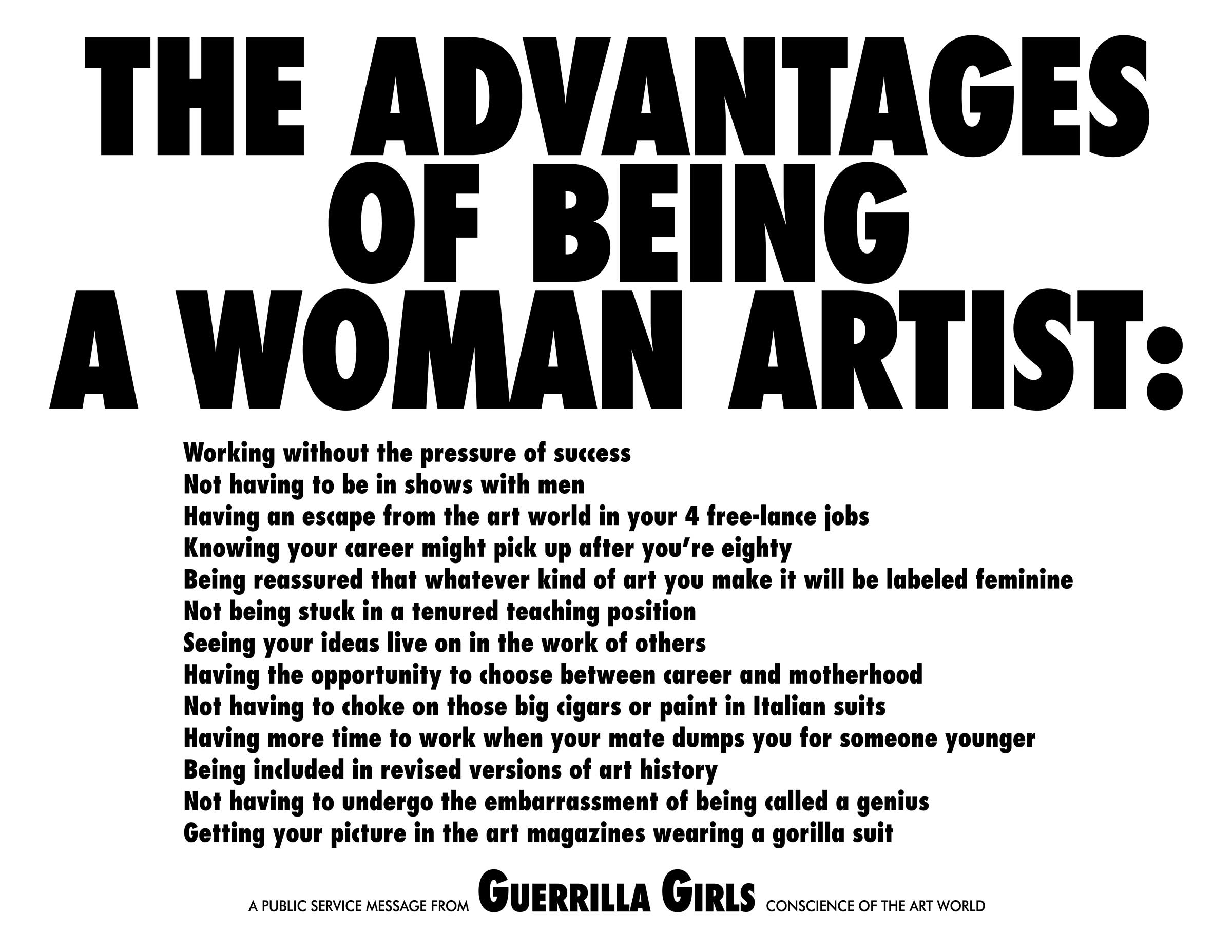 the-guerrilla-girls-the-advantages-of-being-a-woman-artist-1988