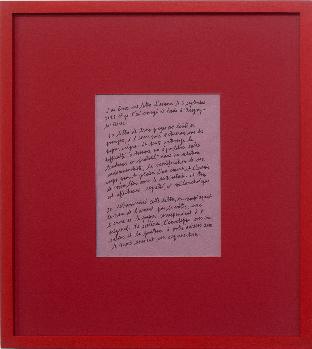 Benny Nemer - Love letter transcribed (Origny-le-Roux, 2021), 2021-2022