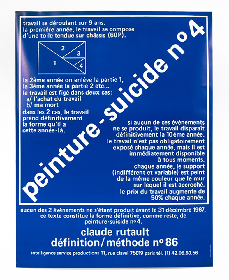 Claude Rutault - Peinture suicide #4 (blue), 1987