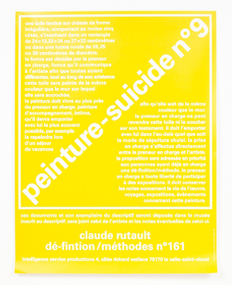 Claude Rutault - Peinture suicide #9 (Yellow), 2016