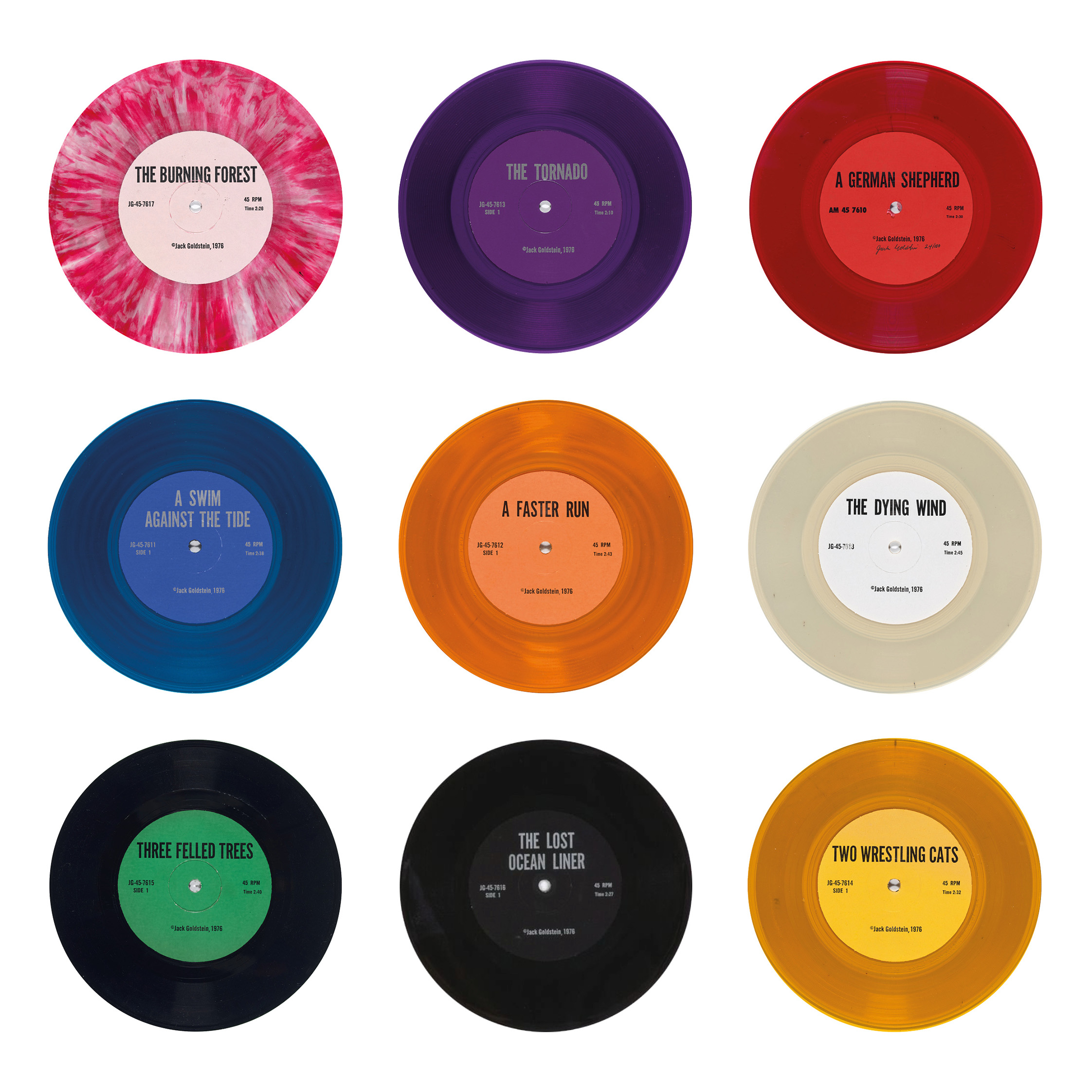 Jack Goldstein - A Suite of Nine 45 rpm 7-Inch Records with Sound Effects, 1976