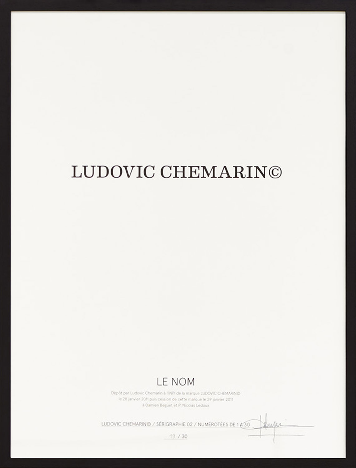 Ludovic Chemarin© - Le nom, 2015