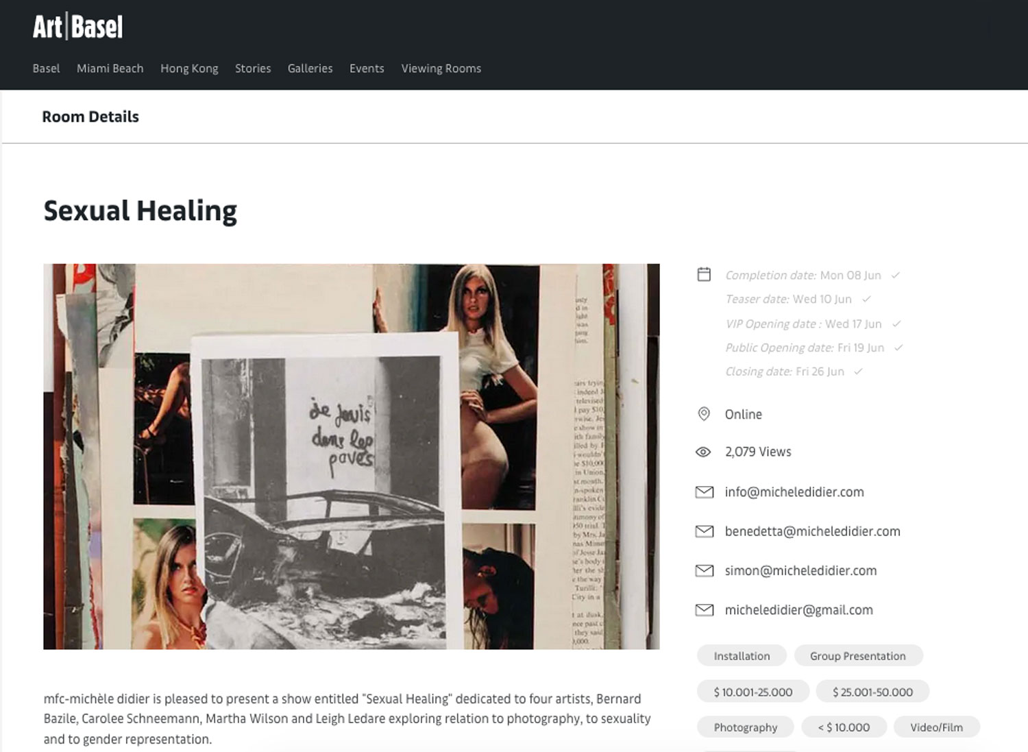 Art Basel Online Viewing Room